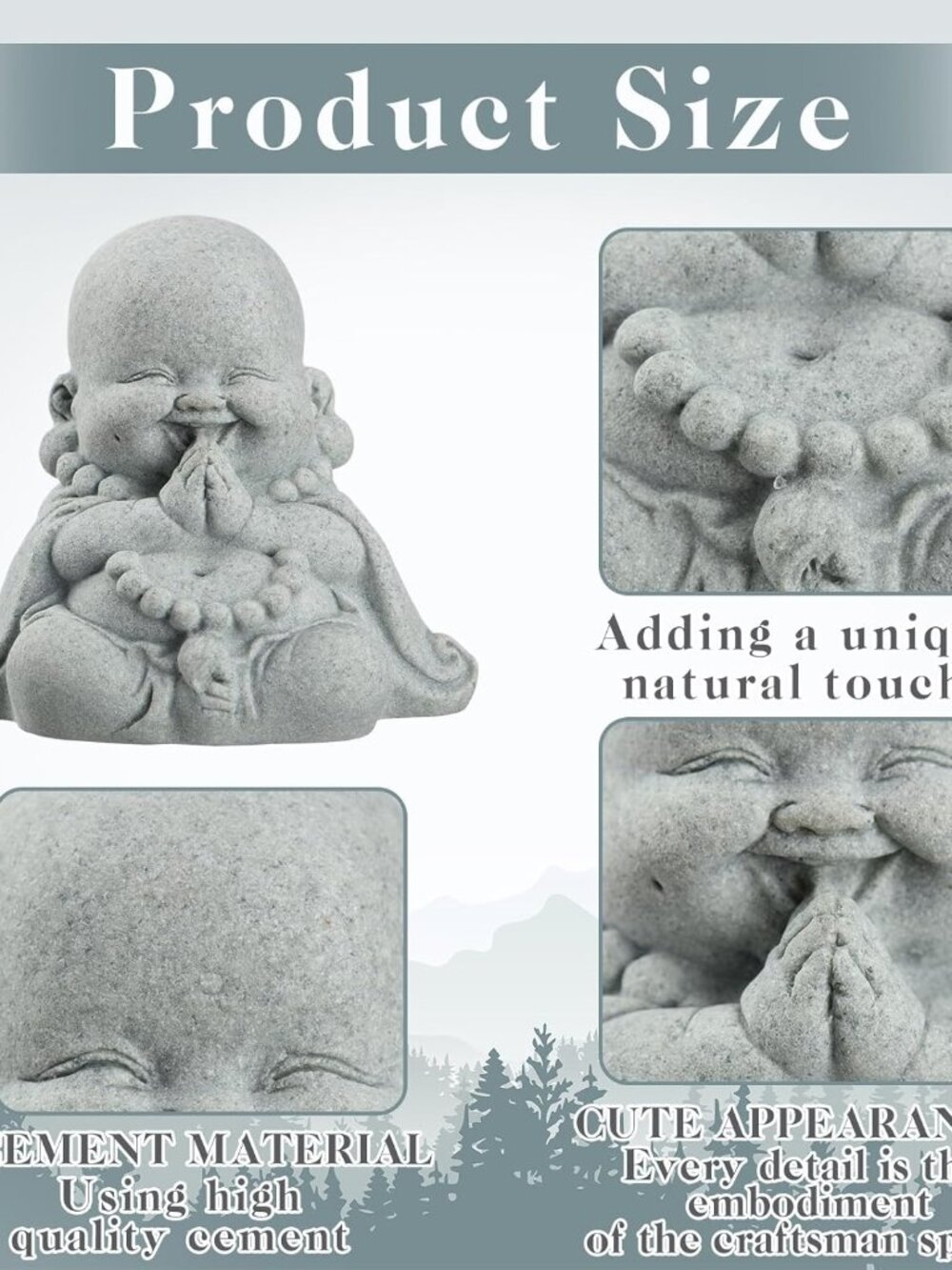 Minimalist Sandstone Prayer Buddha Statue - Picture 4 of 6